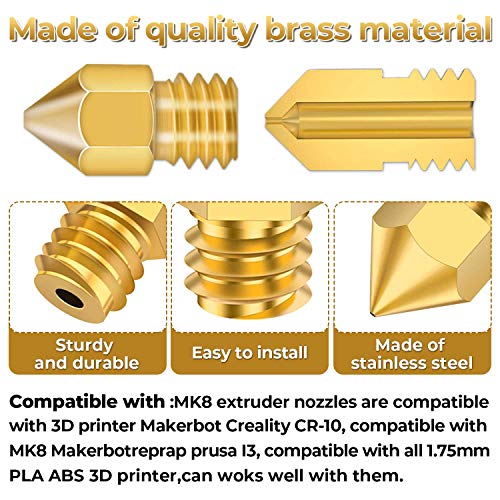 Hakkin 37-Piece Brass 3D Printer Nozzle Set