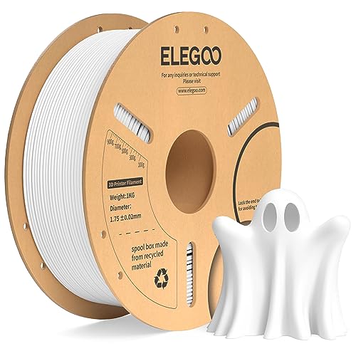 ELEGOO 1KG White PLA+ Filament for 3D Printers
