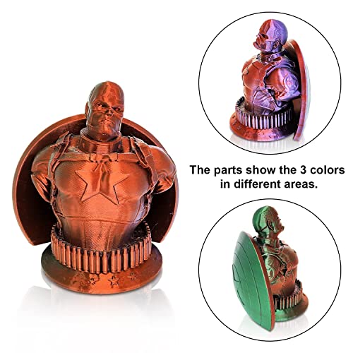 Tricolor Rainbow PLA Filament 1.75mm 3D Printing