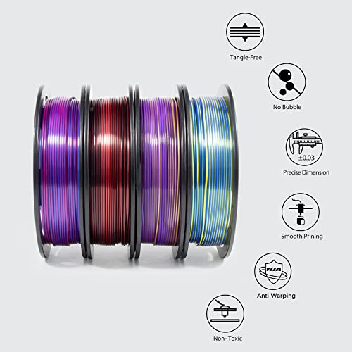 Dual Color Silk PLA Filament Set - 250g Spools