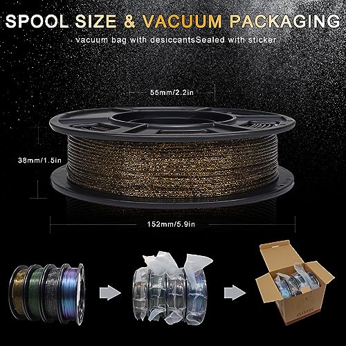 YOUSU Glitter 3D Printer Filament 1.75mm Pack