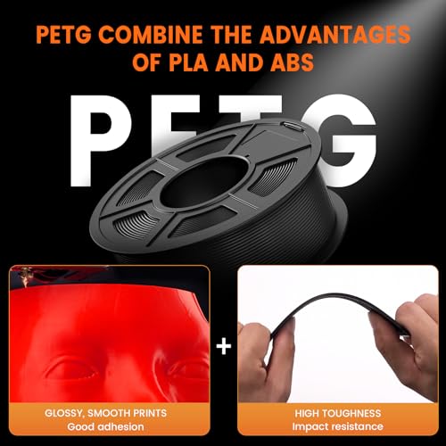 TECBEARS 1.75mm Black PETG Filament 1kg Spool