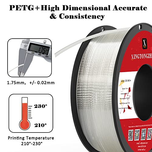 PETG+ 1.75mm Filament - 1Kg Transparent Spool