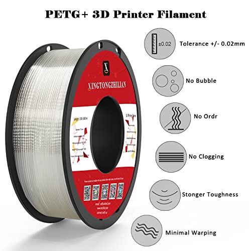 PETG+ 1.75mm Filament - 1Kg Transparent Spool