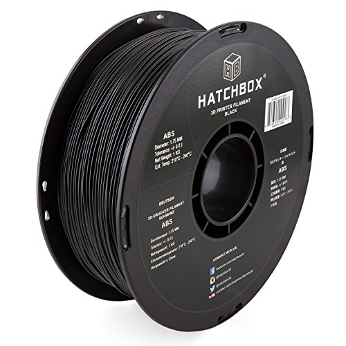 HATCHBOX ABS 3D Filament 1.75mm, Black, 1kg