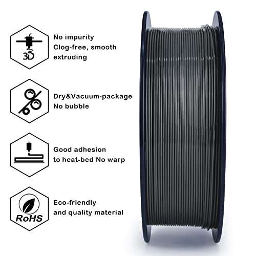 ZIRO 1.75mm Dark Gray PLA Filament 1KG