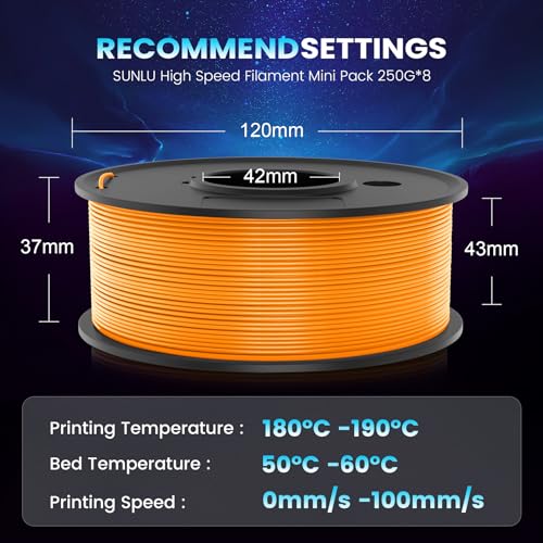 SUNLU High Speed PLA Filament 1.75mm - 8 Rolls