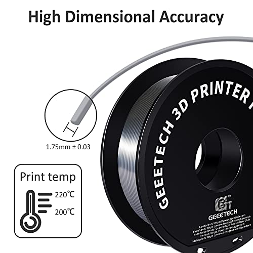 Silk Silver PLA Filament 1.75mm - 1kg Spool