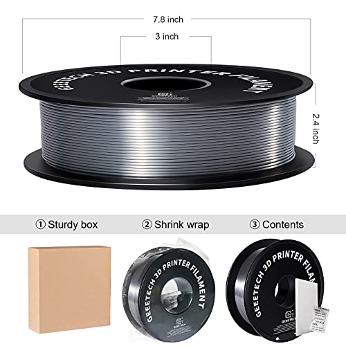 Silk Silver PLA Filament 1.75mm - 1kg Spool
