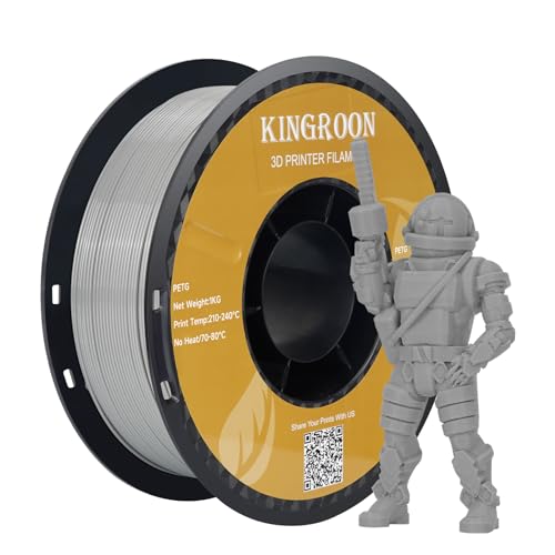 Kingroon 1.75mm Grey PETG Filament, 1KG Spool