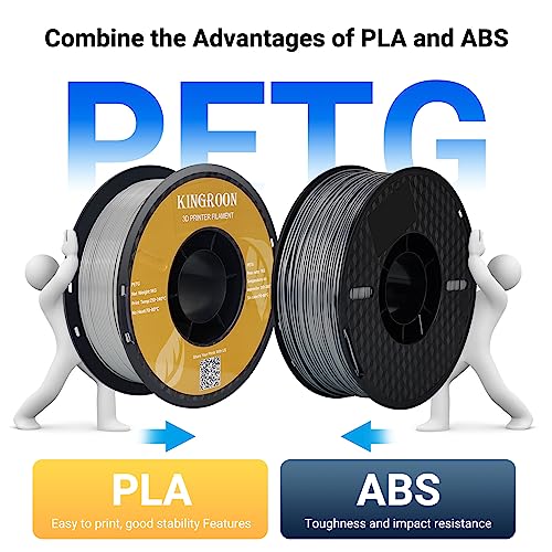 Kingroon 1.75mm Grey PETG Filament, 1KG Spool
