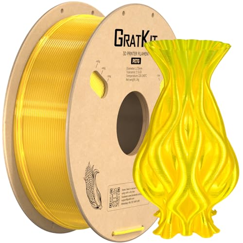 GratKit 1KG Transparent Yellow PETG 3D Filament