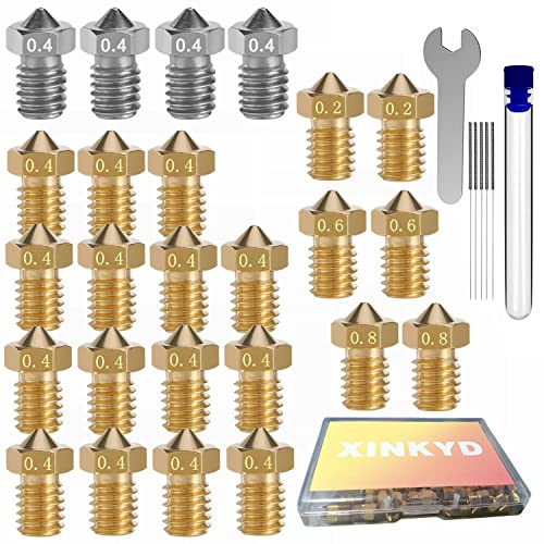 25-Pack V6 3D Printer Nozzles Set