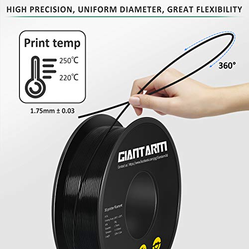 Giantarm 1.75mm Black PETG Filament, 1kg