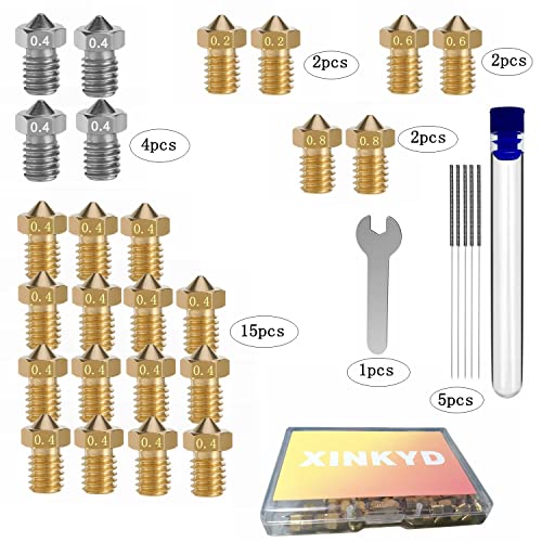 25-Pack V6 3D Printer Nozzles Set