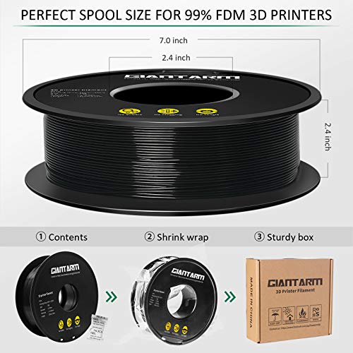 Giantarm 1.75mm Black PETG Filament, 1kg