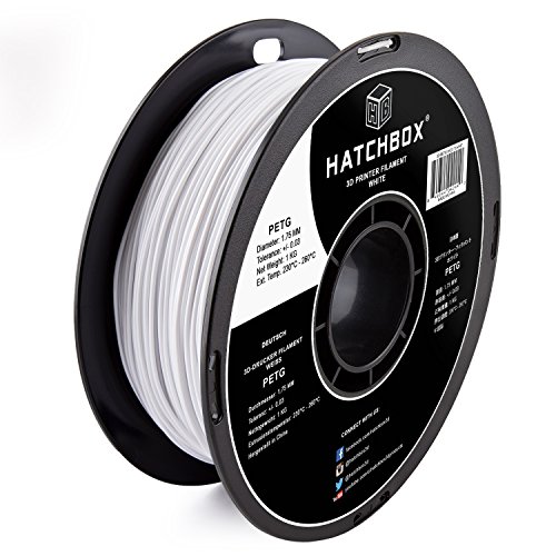 HATCHBOX White PETG 3D Printer Filament 1kg