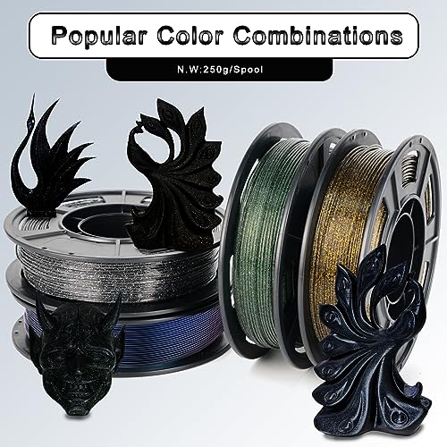 YOUSU Glitter 3D Printer Filament Sample Pack