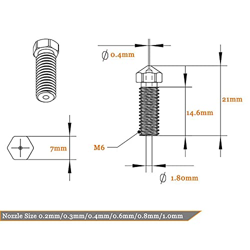 SIMAX3D 30-Pack Brass 3D Printer Nozzles Set