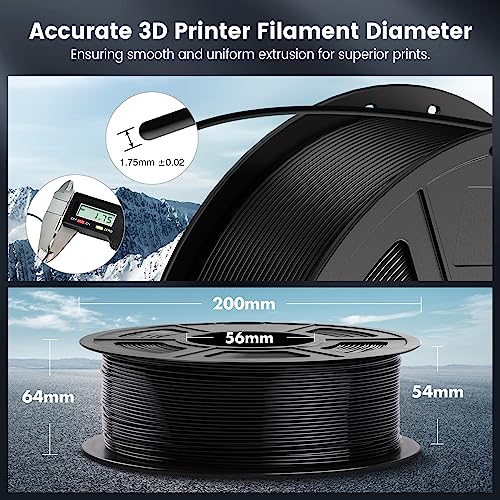 SUNLU 1.75mm PLA Black Filament 1kg Spool