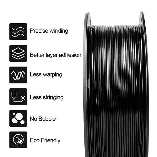 Black PETG Filament 1.75mm for 3D Printing