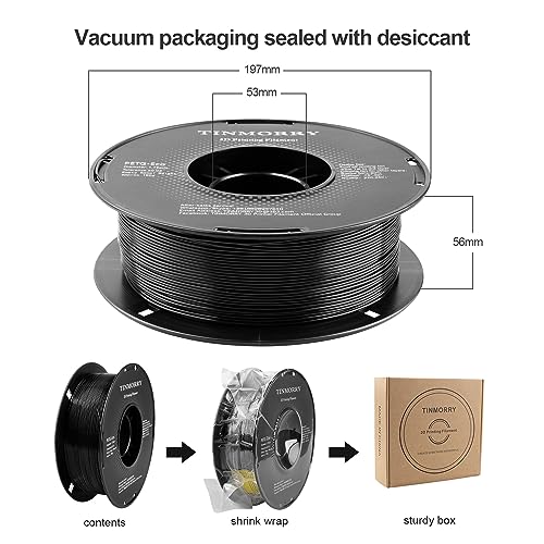 Black PETG Filament 1.75mm for 3D Printing