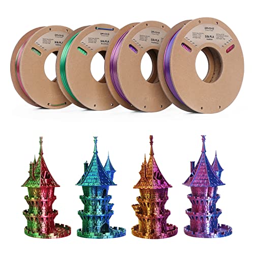 Dual Color Silk PLA Filament 1.75mm 4-Pack