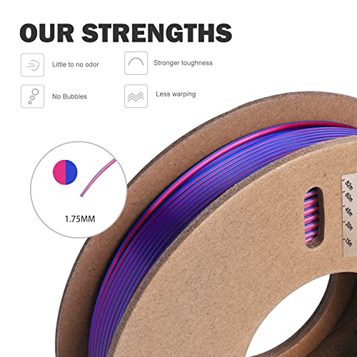 Dual Color Silk PLA Filament 1.75mm 4-Pack