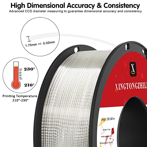 Transparent 1.75mm PETG+ 3D Printer Filament 1kg