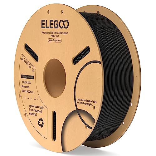 ELEGOO 1KG Black PLA Filament for 3D Printers