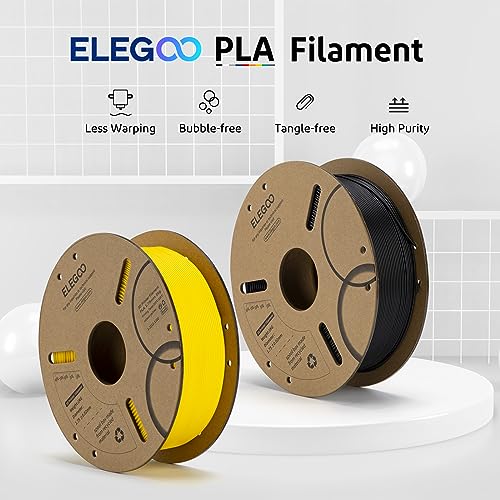 ELEGOO 1KG Black PLA Filament for 3D Printers