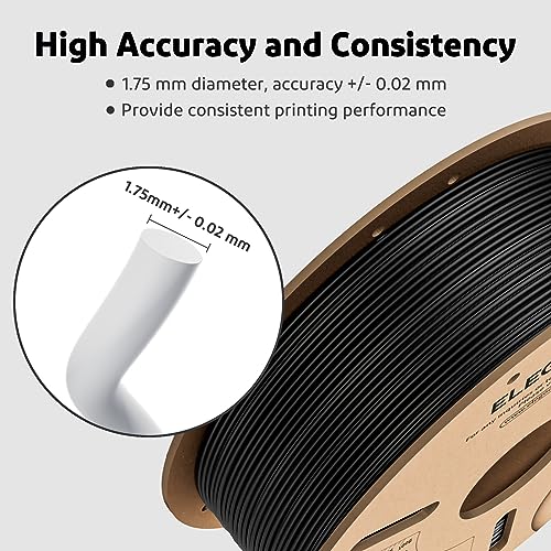 ELEGOO 1KG Black PLA Filament for 3D Printers