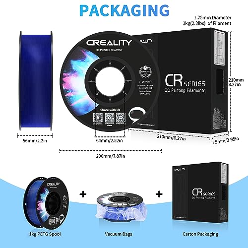 Creality PETG 3D Printer Filament 1.75mm - Transparent Blue
