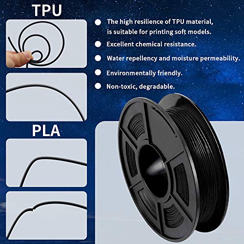 Flexible TPU 3D Printer Filament - Black