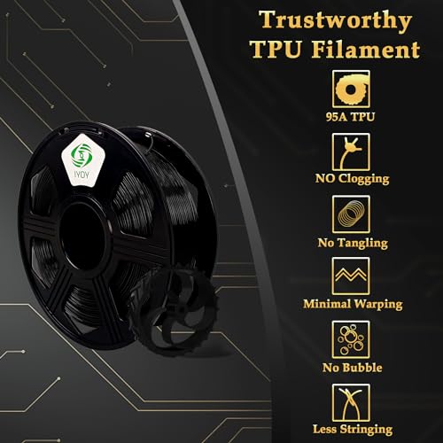 Flexible TPU 3D Printer Filament, Black