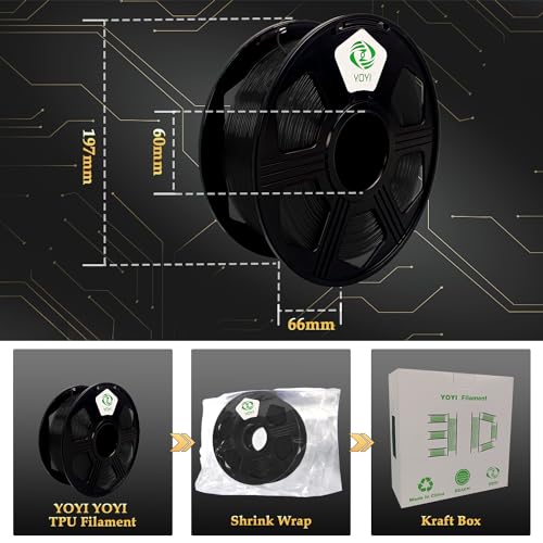 Flexible TPU 3D Printer Filament, Black
