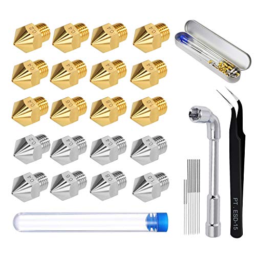 20pcs 3D Printer Nozzle Kit with Cleaner Tool