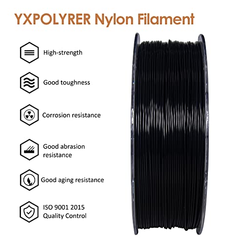YXPOLYER 1.75mm Durable Nylon Filament - 1kg Black