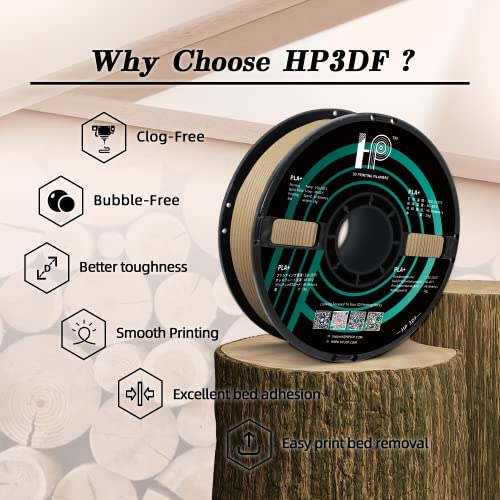 HP3DF Wood PLA Filament for FDM Printers