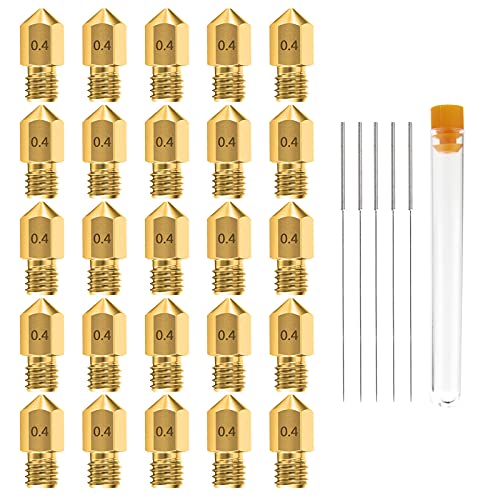 25pcs 0.4mm Brass Nozzles for 3D Printers