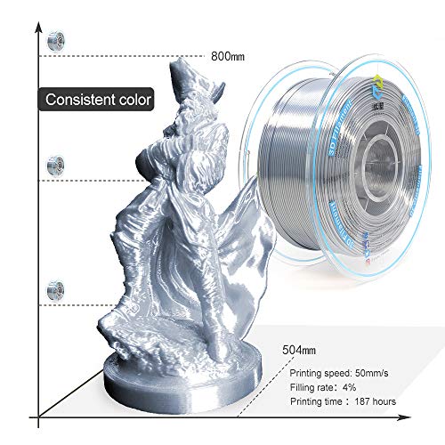 YOUSU Silk Silver PLA Filament 1.75mm 1kg Spool