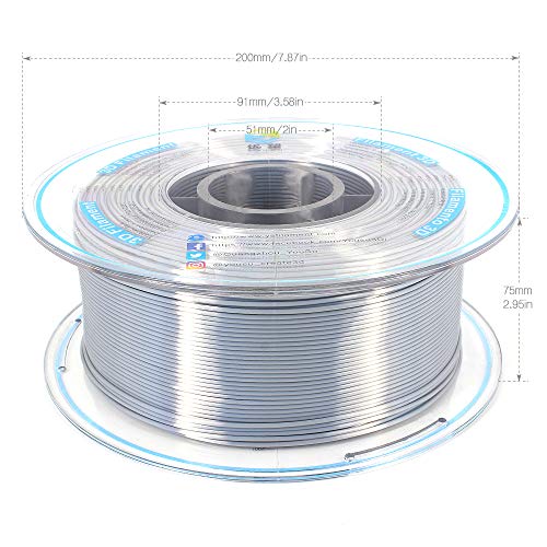 YOUSU Silk Silver PLA Filament 1.75mm 1kg Spool