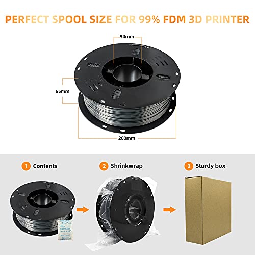 Voxelab Silk PLA 1.75mm Filament - Metal Gray