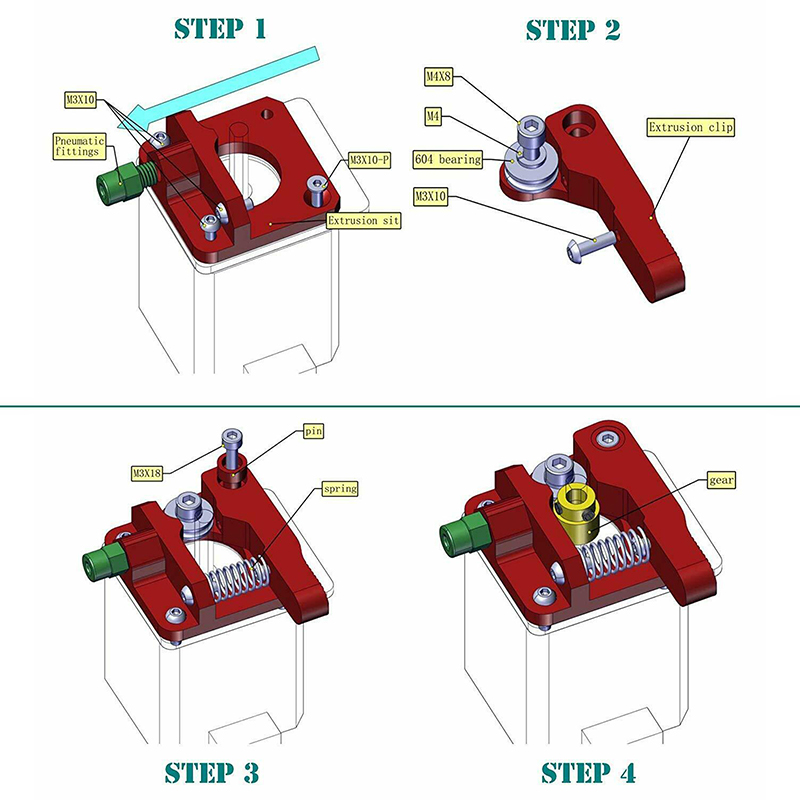 Metal MK8 Extruder Upgrade for Creality & Ender