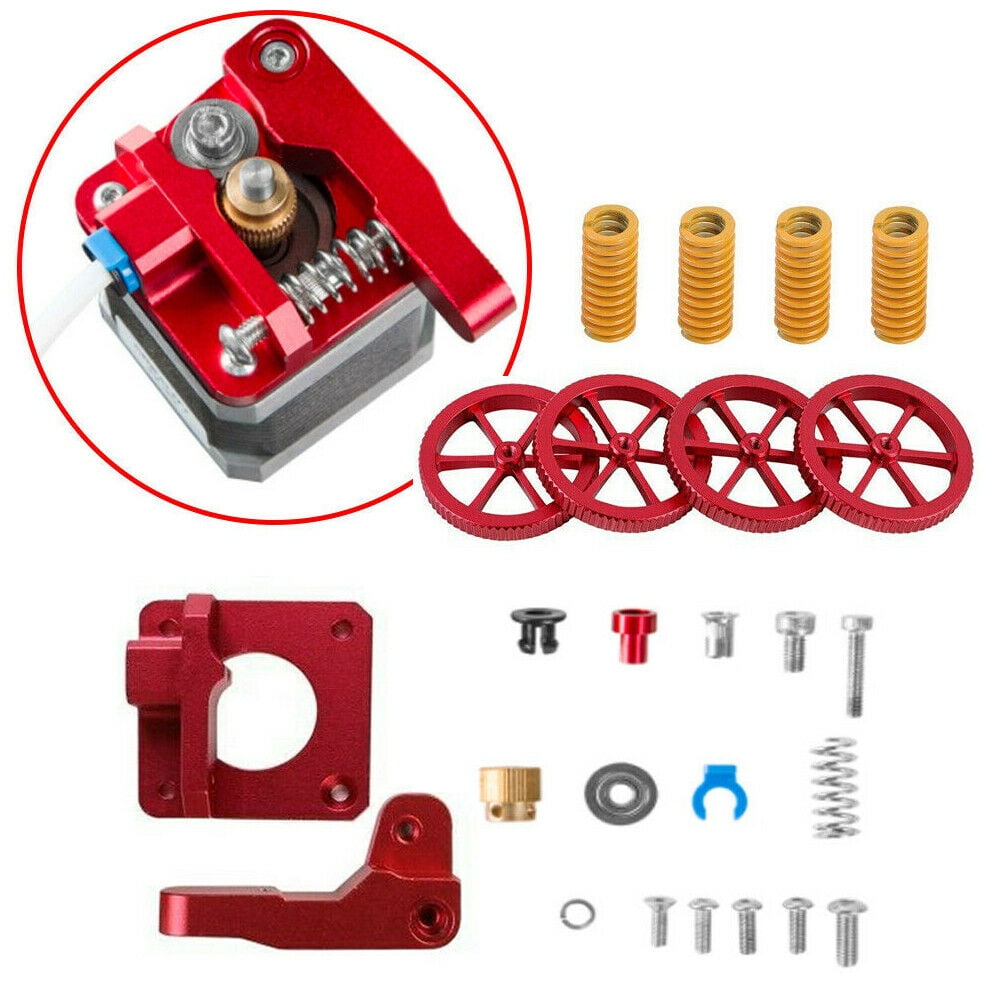 Creality 3D Ender3 Extruder Upgrade Aluminum Drive Feed Bowden Extruder with Red Hand Twist Leveling Nut, Bed Level Spring for Ender 3 5, CR-10