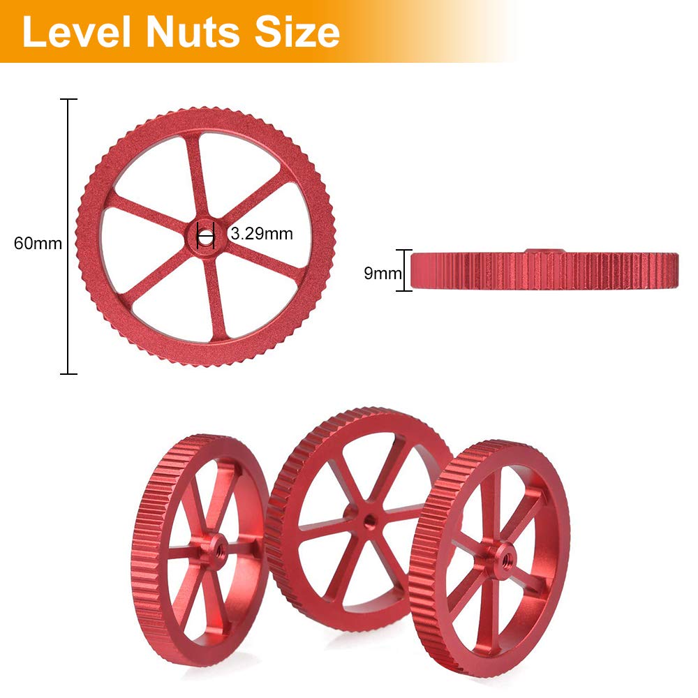 Creality 3D Ender3 Extruder Upgrade Aluminum Drive Feed Bowden Extruder with Red Hand Twist Leveling Nut, Bed Level Spring for Ender 3 5, CR-10