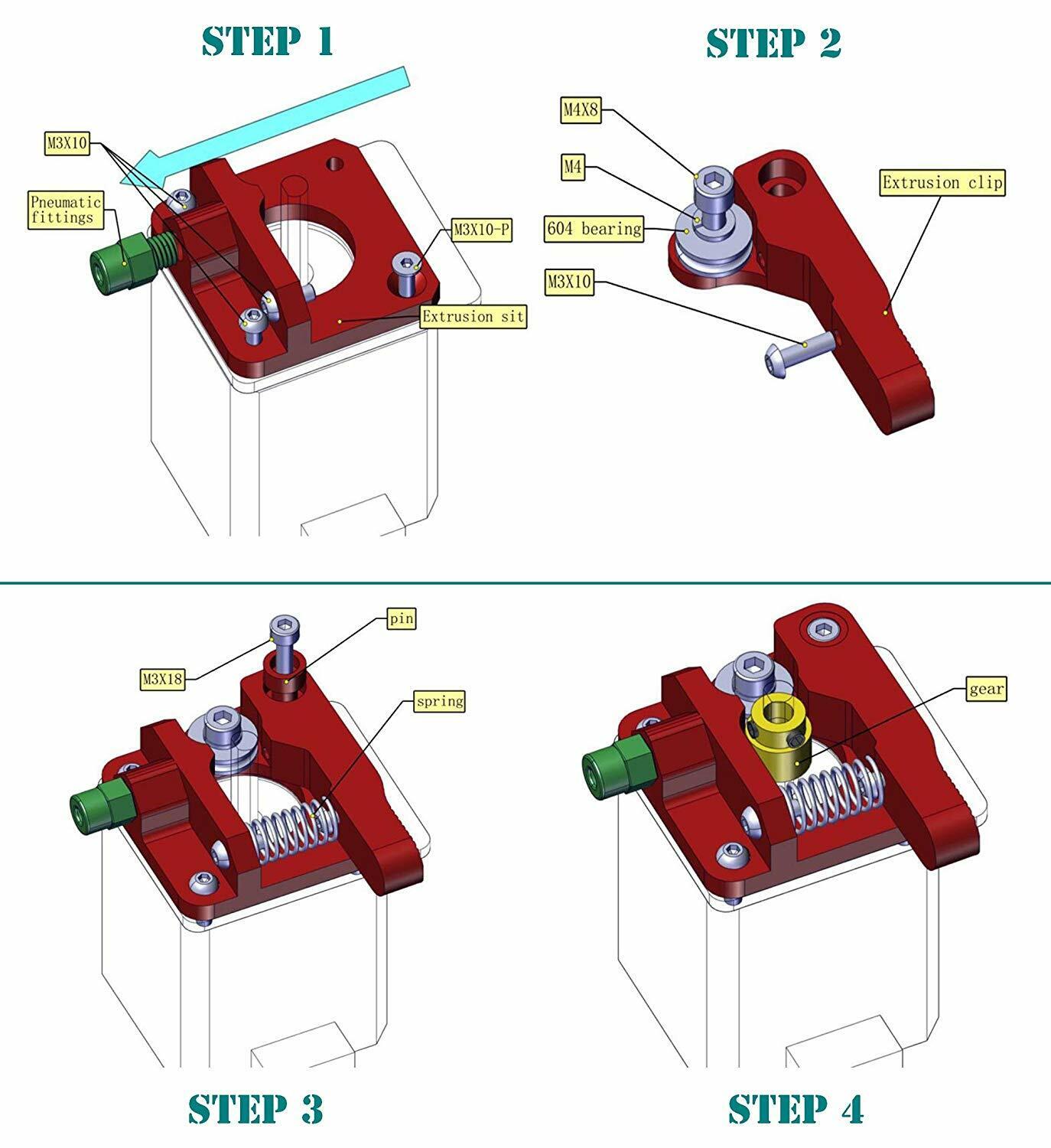 Ender 5 Upgrade Aluminum Extruder Drive Feed For Creality 3D Printer Parts UK