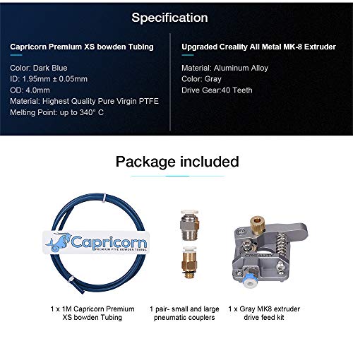 Creality 3D Printer Upgrade Kit with Capricorn Tubing