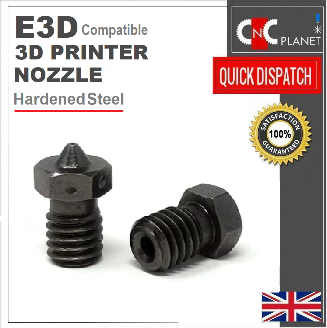3D Printer Nozzle Hardened Steel E3D Compatible V6  nozzle M6 1.75mm Filament