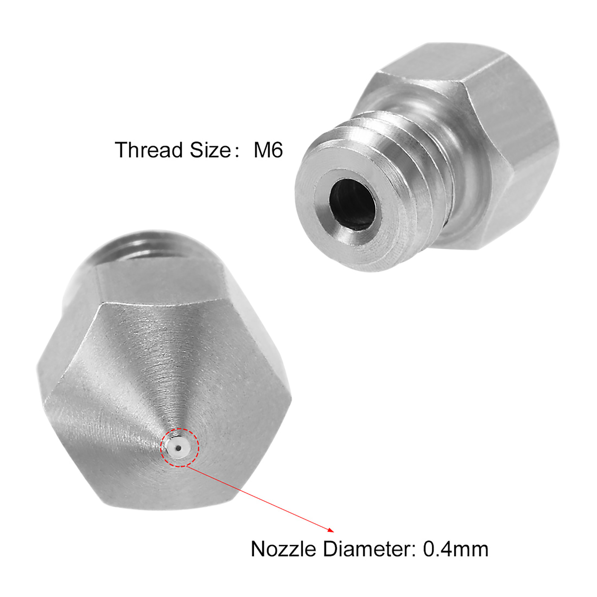 4pcs Stainless Steel 3D Printer Nozzle for MK8 Extruder
